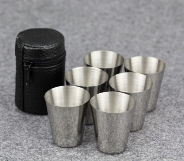 4 Vasos METAL 35ml ecológico con regalo