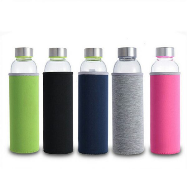 Botella-CRISTAL-y-ACERO-Portátil-Colores-todos comprar sin plástico