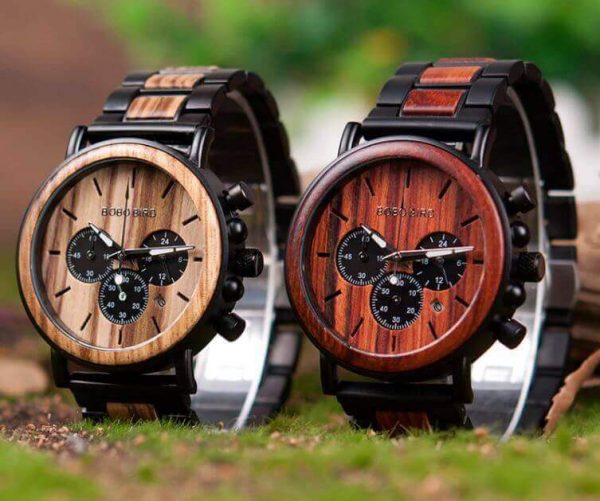 Reloj Informal de MADERA cronógrafo cronómetro y calendario. Comprar SIN Plástico, Reloj para gente deportista