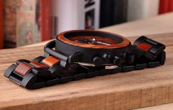 Reloj Informal de MADERA cronógrafo cronómetro y calendario. Comprar SIN Plástico, Reloj bueno