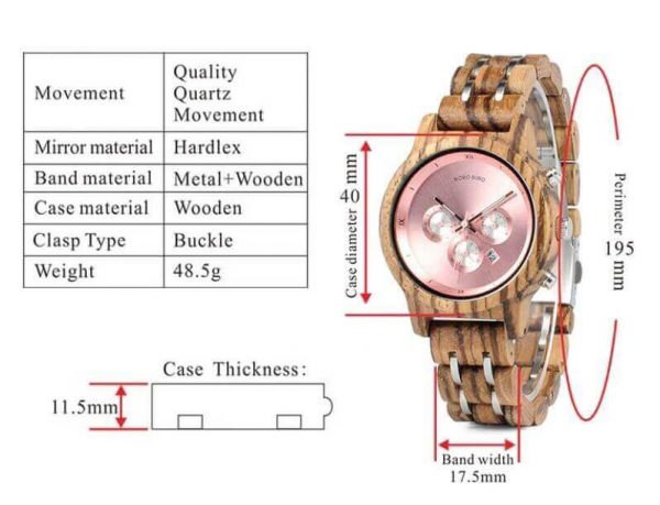 Reloj MADERA de Diseño Actual, materiales nobles, el tiempo en tu mano, tiempo exacto, caractarísticas