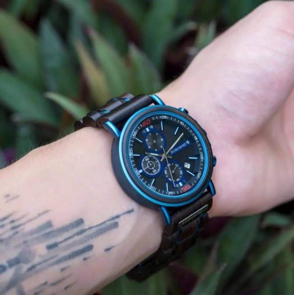 Reloj Militar MADERA Días, dial multifunción, comprar sin plástico, sin plástico, reloj deportivo