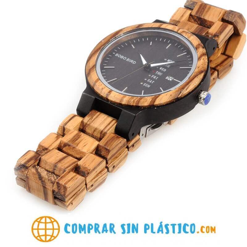 Reloj Moda de MADERA sostenible, sin plástico, natural, comprar sin plástico, mecanismo de cuarzo; reloj para toda la vida