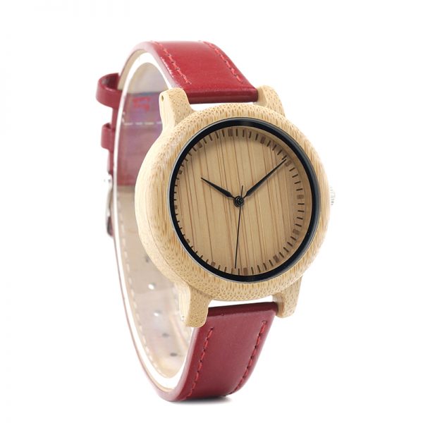 Reloj BAMBÚ y Correa Roja, tenemos video-Reloj-BAMBÚ-y-Rojo-detras.jpg comprar sin plástico moda elegante criptomonedas