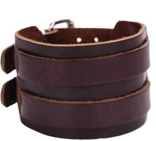 Pulsera de Cuero 2 bandas, cuero genuíno, original y auténtico. Comprar sin plástico rock Pulsera de Cuero 2 bandas, cuero genuíno, original y auténtico. Comprar sin plástico punk