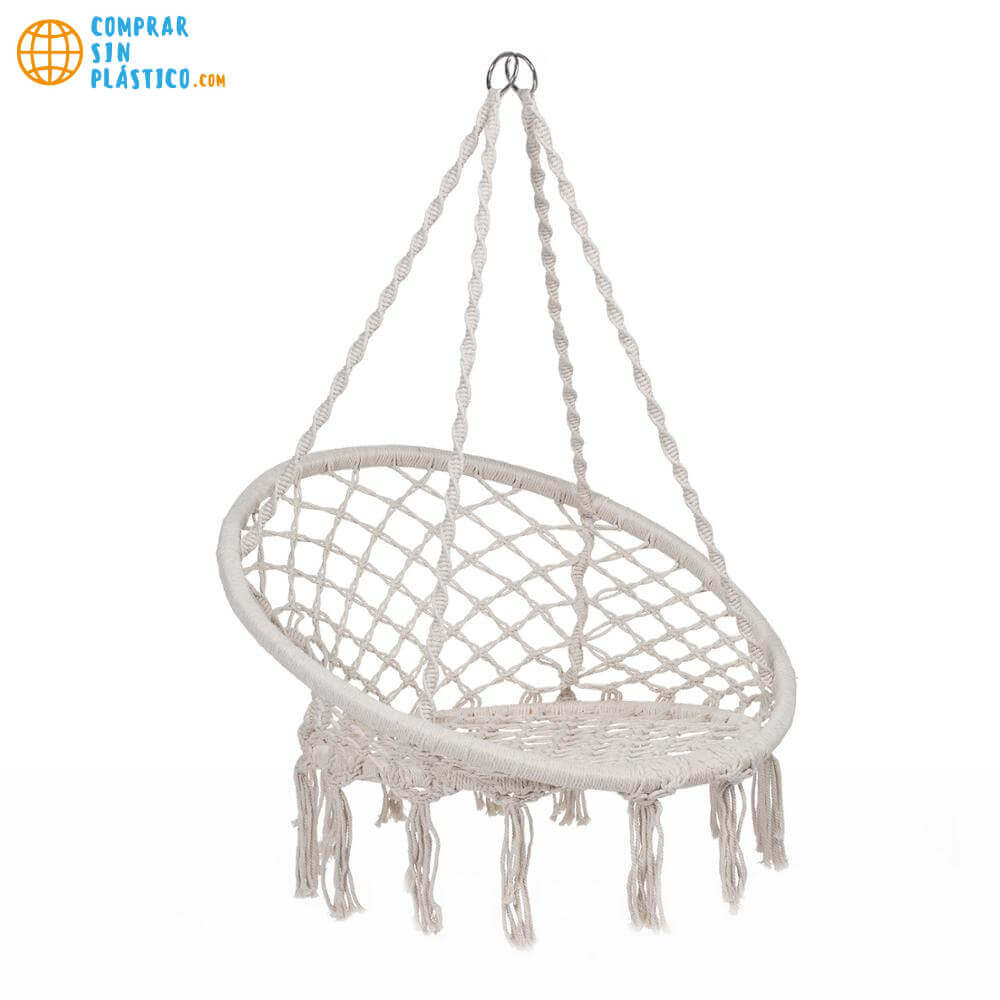 Hamaca Redonda Interior Exterior (1) Hamaca Redonda Interior Exterior silla ecológica silla colgante blanca y negra decoracion