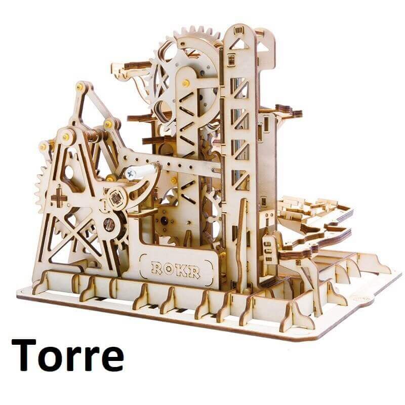 Laberinto MADERA Juego Carreras modelo torre