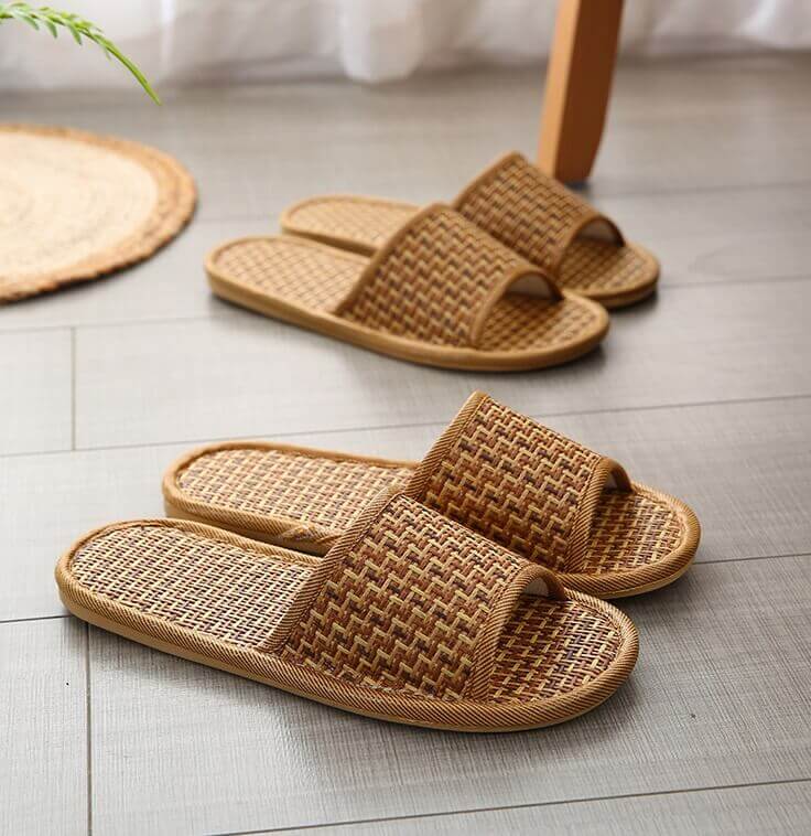 Zapatillas de mimbre y bambú ecológica, para estar por casa, duradera, muy cómodas, sin plástico, comprar sin plástico, artesanas
